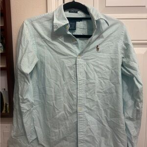 Ralph Lauren Light Blue Stripe Cotton Button-Down Shirt size 4